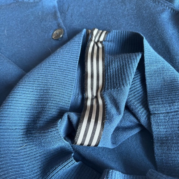 BR BANANA REPUBLIC I US S Extra Fine Italian Merino Wool Cardigan I Blue - Picture 4 of 9
